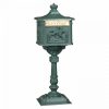 Textured Green Amco Locking Victorian Mailbox with Post