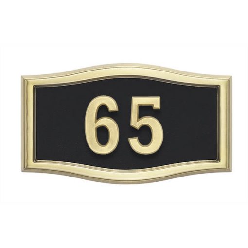 Black with Brass Address Plaque H1-SRBL
