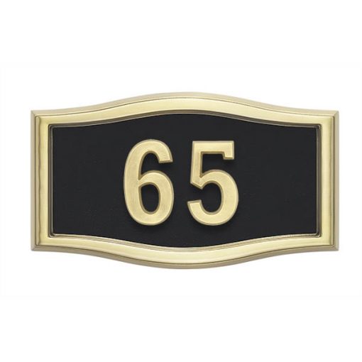 Black with Brass Address Plaque H1-SRBL