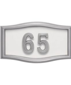 White with Satin Nickel Address Plaque S1-SRWH