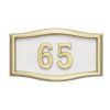 White wtih Brass Address Plaque H1-SRWH