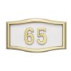 White wtih Brass Address Plaque H1-SRWH