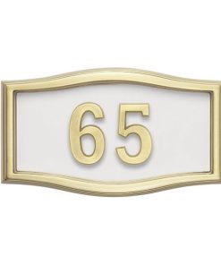 White wtih Brass Address Plaque H1-SRWH