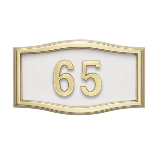 White wtih Brass Address Plaque H1-SRWH