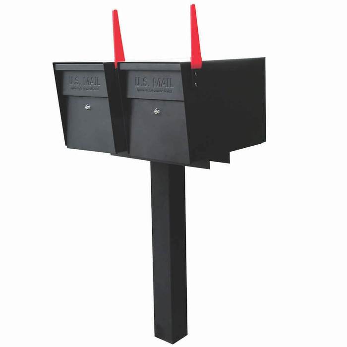 2 Mail Boss Mailboxes with In Ground Post Black