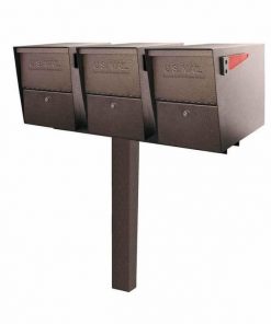 3 Mail Boss High Security Mailboxes with Post Bronze