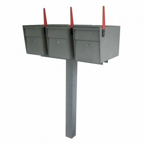 3 Mail Boss High Security Mailboxes with Post Granite