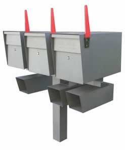 3 Mail Boss High Security Mailboxes with Post Granite with Newspaper Holders