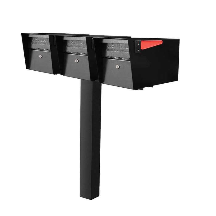 3 Mail Manager Locking Mailboxes with Post Black