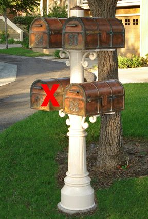 3 Westchester Mailboxes with Tripple Capistrano Post