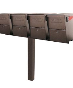 4 Mail Boss High Security Mailboxes with Post Bronze