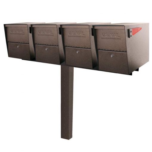 4 Mail Boss High Security Mailboxes with Post Bronze