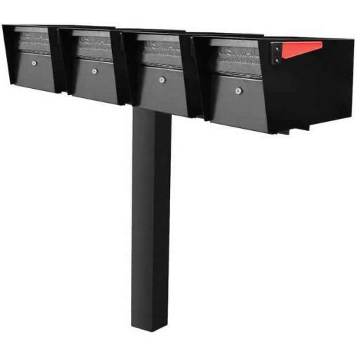 4 Mail Manager Mailboxes with Post Black