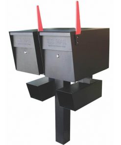 Double Mailboss High Security Mailbox with Post Black