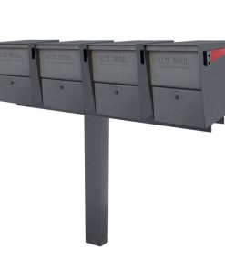 4 Mail Boss Locking Package Master with Post Granite