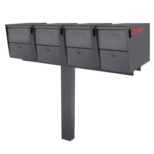 4 Mail Boss Locking Package Master with Post Granite