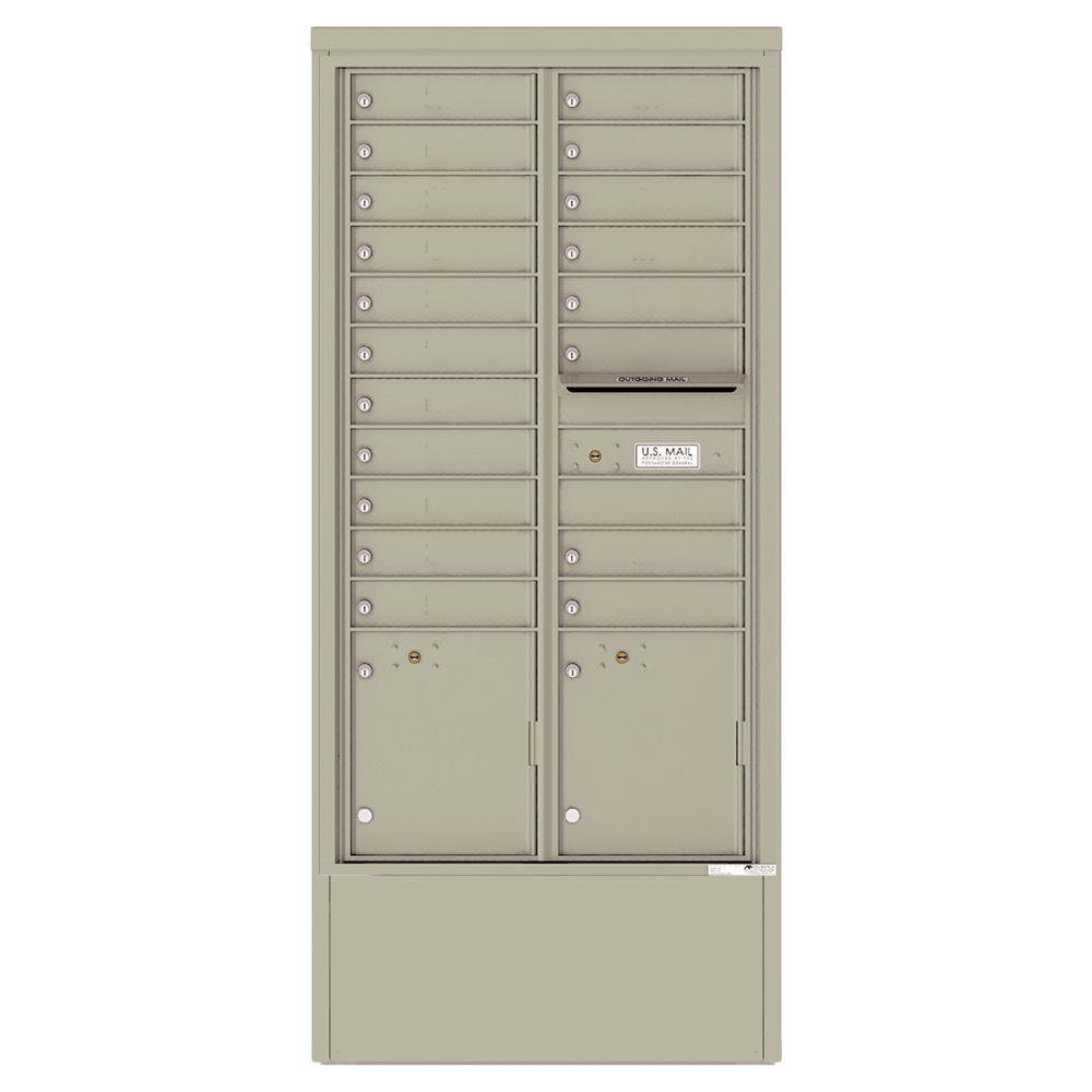 19 Door Florence Versatile 4C Depot Cabinet Cluster Mailboxes USPS Approved / Interior Exterior 4C16D-19-D Postal Grey