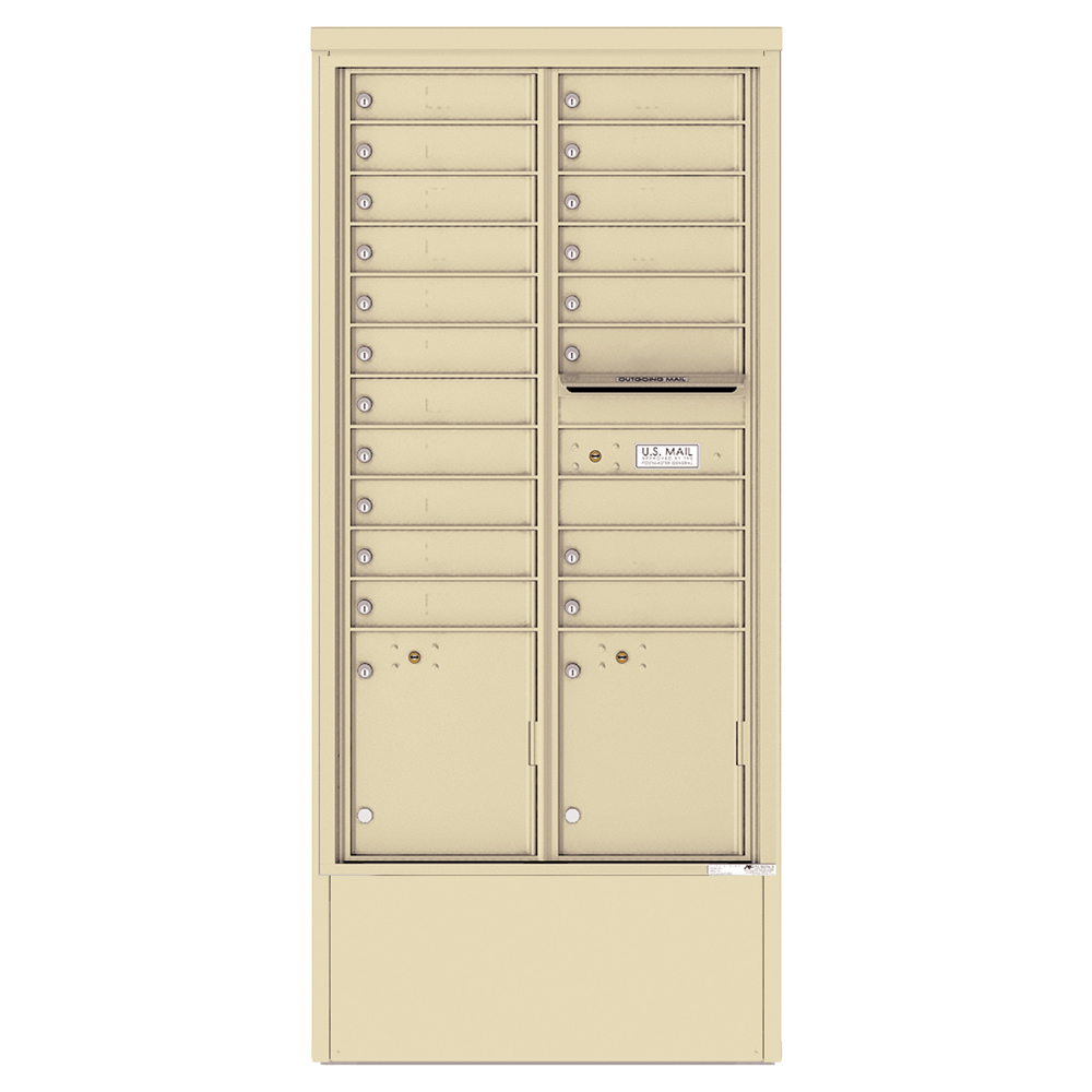 19 Door Florence Versatile 4C Depot Cabinet Cluster Mailboxes USPS Approved / Interior Exterior 4C16D-19-D Sandstone