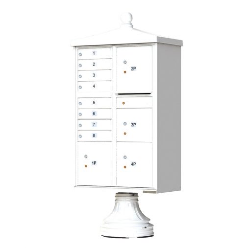 8 Door 4 Parcel Lockers Traditional CBU White 1570 T6V2WH