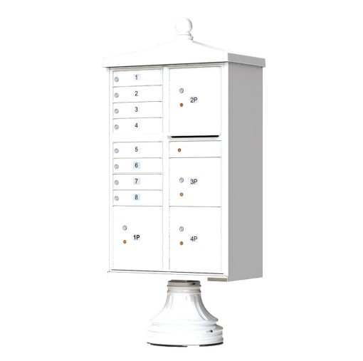 8 Door 4 Parcel Lockers Traditional CBU White 1570-T6V2WH