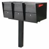 3 Mail Boss Locking Package Master Mailboxes with Post Black