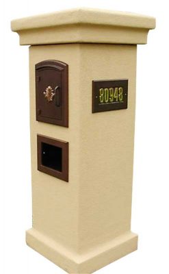 Stucco column SandStone Mailbox