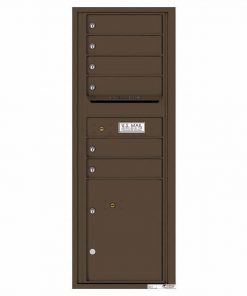 Florence Versatile Front Loading 4C Commercial Mailbox with 6 Tenant Doors and 1 Parcel Lockers 4C13S-06 Antique Bronze