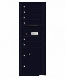 Florence Versatile Front Loading 4C Commercial Mailbox with 6 Tenant Doors and 1 Parcel Lockers 4C13S-06 Black