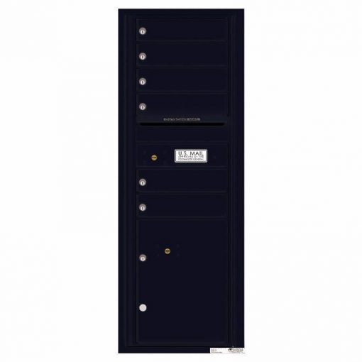 Florence Versatile Front Loading 4C Commercial Mailbox with 6 Tenant Doors and 1 Parcel Lockers 4C13S 06 Black