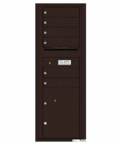 Florence Versatile Front Loading 4C Commercial Mailbox with 6 Tenant Doors and 1 Parcel Lockers 4C13S-06 Dark Bronze