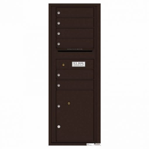 Florence Versatile Front Loading 4C Commercial Mailbox with 6 Tenant Doors and 1 Parcel Lockers 4C13S 06 Dark Bronze