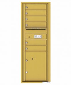 Florence Versatile Front Loading 4C Commercial Mailbox with 6 Tenant Doors and 1 Parcel Lockers 4C13S-06 Gold Speck