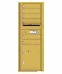 Florence Versatile Front Loading 4C Commercial Mailbox with 6 Tenant Doors and 1 Parcel Lockers 4C13S-06 Gold Speck