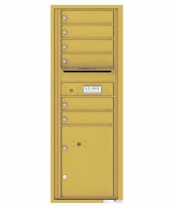 Florence Versatile Front Loading 4C Commercial Mailbox with 6 Tenant Doors and 1 Parcel Lockers 4C13S-06 Gold Speck