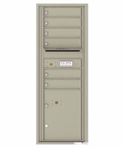 Florence Versatile Front Loading 4C Commercial Mailbox with 6 Tenant Doors and 1 Parcel Lockers 4C13S-06 Postal Grey