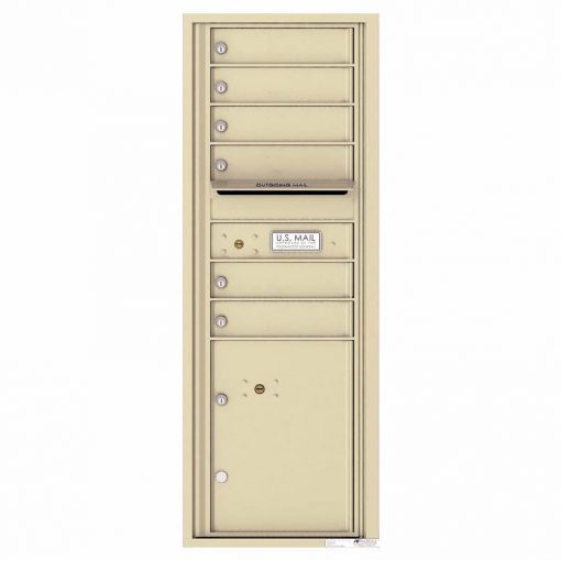 Florence Versatile Front Loading 4C Commercial Mailbox with 6 Tenant Doors and 1 Parcel Lockers 4C13S 06 Sandstone