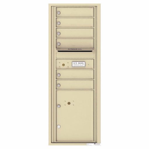 Florence Versatile Front Loading 4C Commercial Mailbox with 6 Tenant Doors and 1 Parcel Lockers 4C13S-06 Sandstone