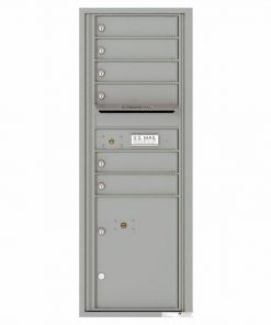 Florence Versatile Front Loading 4C Commercial Mailbox with 6 Tenant Doors and 1 Parcel Lockers 4C13S-06 Silver Speck