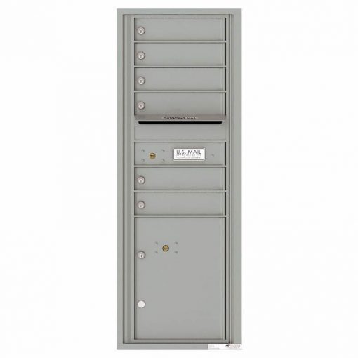 Florence Versatile Front Loading 4C Commercial Mailbox with 6 Tenant Doors and 1 Parcel Lockers 4C13S 06 Silver Speck