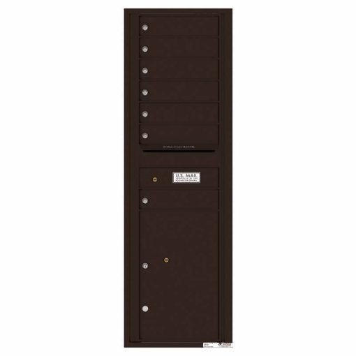 Florence Versatile Front Loading 4C Commercial Mailbox with 7 Tenant Doors and 1 Parcel Lockers 4C15S-07 Dark Bronze