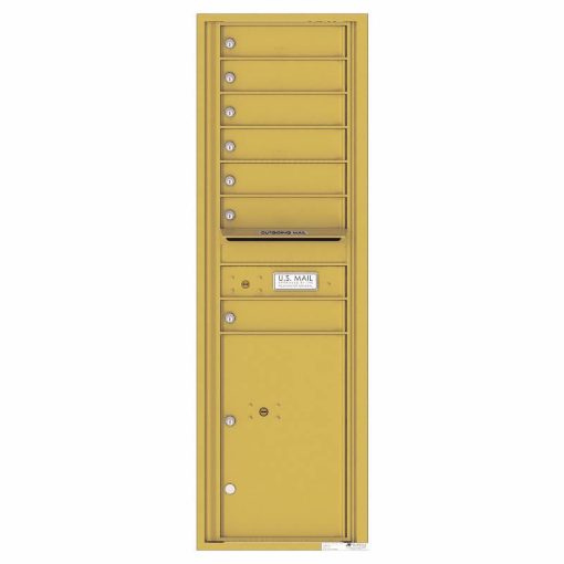 Florence Versatile Front Loading 4C Commercial Mailbox with 7 Tenant Doors and 1 Parcel Lockers 4C15S-07 Gold Speck