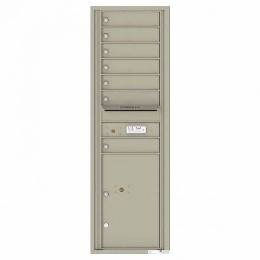 Florence Versatile Front Loading 4C Commercial Mailbox with 7 Tenant Doors and 1 Parcel Lockers 4C15S 07 Postal Grey