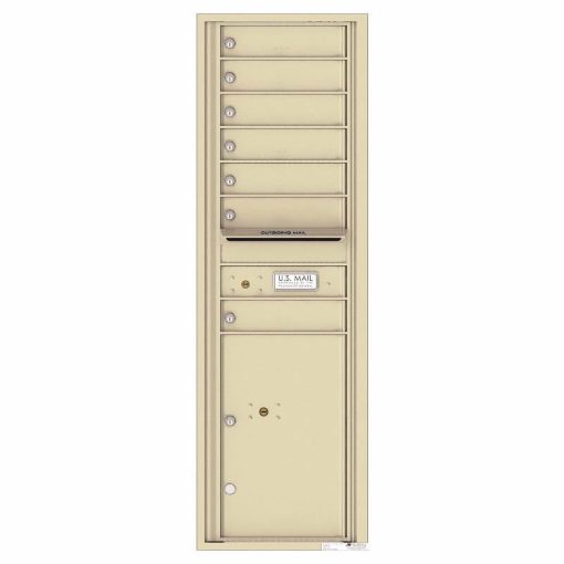 Florence Versatile Front Loading 4C Commercial Mailbox with 7 Tenant Doors and 1 Parcel Lockers 4C15S-07 Sandstone