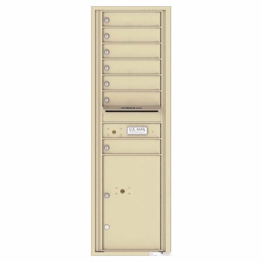 Florence Versatile Front Loading 4C Commercial Mailbox with 7 Tenant Doors and 1 Parcel Lockers 4C15S-07 Sandstone