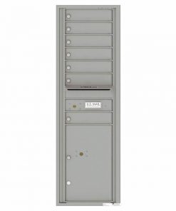Florence Versatile Front Loading 4C Commercial Mailbox with 7 Tenant Doors and 1 Parcel Lockers 4C15S-07 Silver Speck