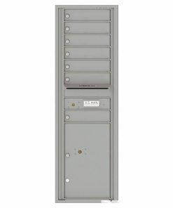 Florence Versatile Front Loading 4C Commercial Mailbox with 7 Tenant Doors and 1 Parcel Lockers 4C15S-07 Silver Speck