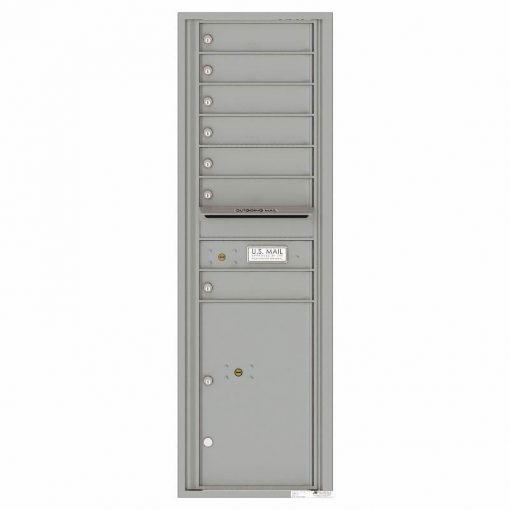 Florence Versatile Front Loading 4C Commercial Mailbox with 7 Tenant Doors and 1 Parcel Lockers 4C15S 07 Silver Speck