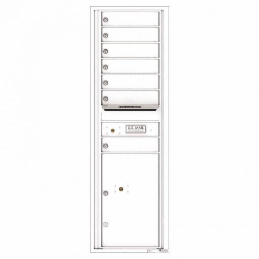 Florence Versatile Front Loading 4C Commercial Mailbox with 7 Tenant Doors and 1 Parcel Lockers 4C15S 07 White