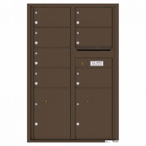 Florence Versatile Front Loading 4C Commercial Mailbox with 7 Tenant Doors and 2 Parcel Lockers 4C13D 07 Antique Bronze