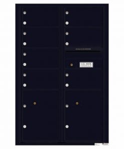 Florence Versatile Front Loading 4C Commercial Mailbox with 7 Tenant Doors and 2 Parcel Lockers 4C13D-07 Black